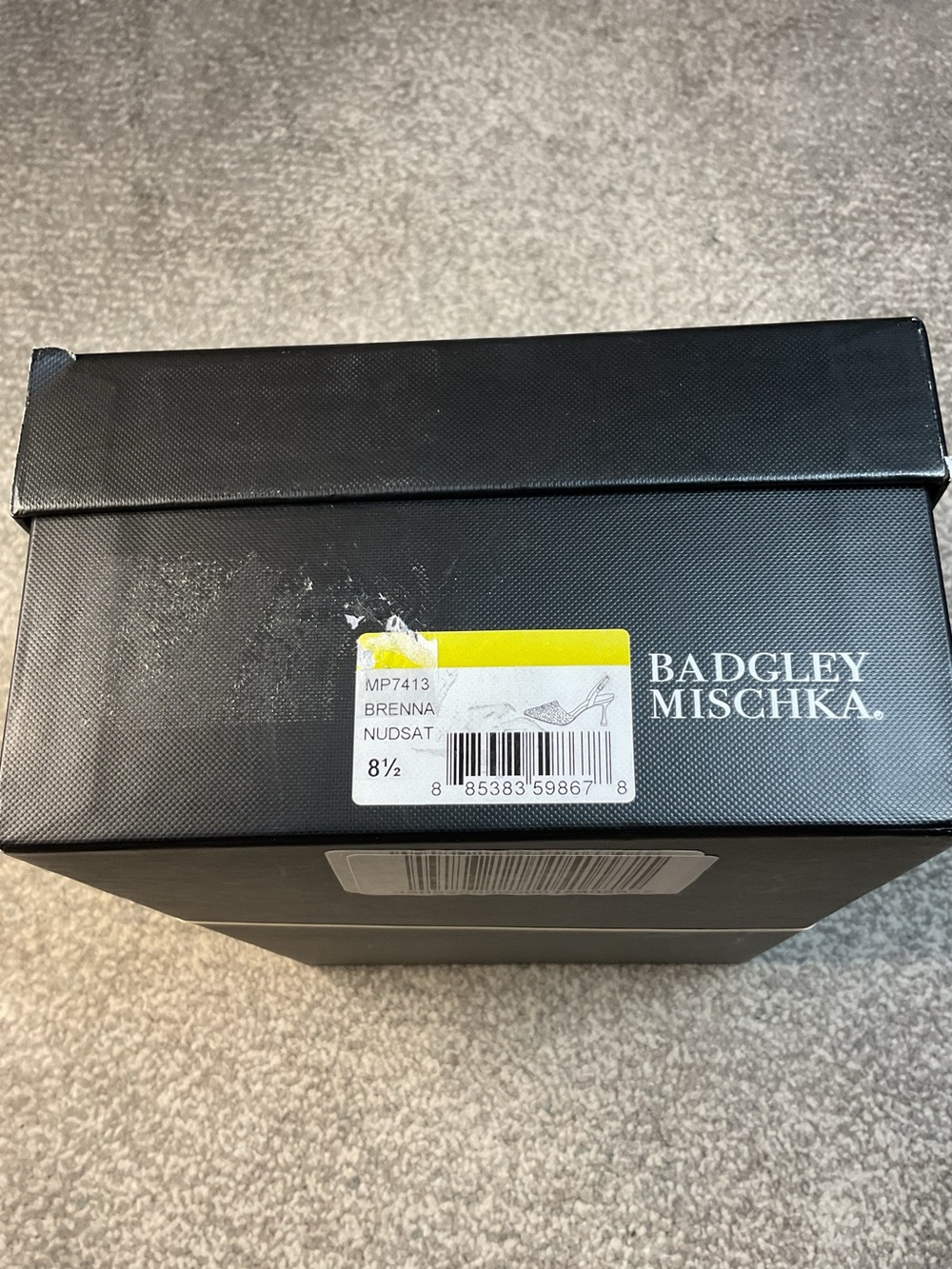 Badgley Mischka Brenna Embellished Slingback Pumps Nude Satin - Size 8.5 NIB - Picture 16 of 16